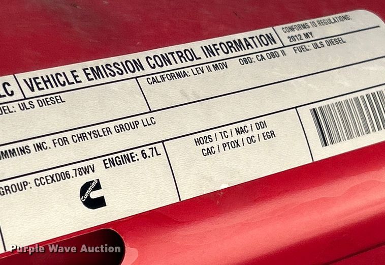 image for item EK4920 2012 Dodge  Ram 3500HD Crew Cab utility bed pickup truck