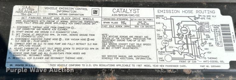 image for item EK5003 1987 Cadillac  Brougham 