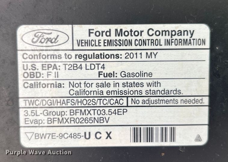 image for item EK8788 2011 Ford F150 SuperCab pickup truck