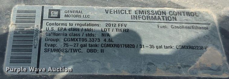 image for item NW9598 2012 Chevrolet 2SC pickup truck