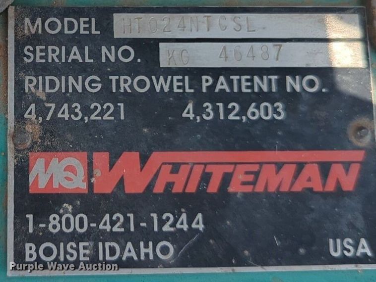 image for item NW9606 whiteman HT024NTCSL power trowel
