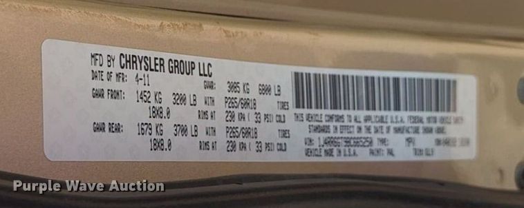 image for item NW9612 2011 Jeep Grand Cherokee Overland SUV