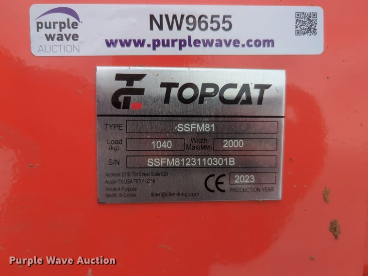 image for item NW9655 2023 Topcat SSFM81 skid steer mulcher