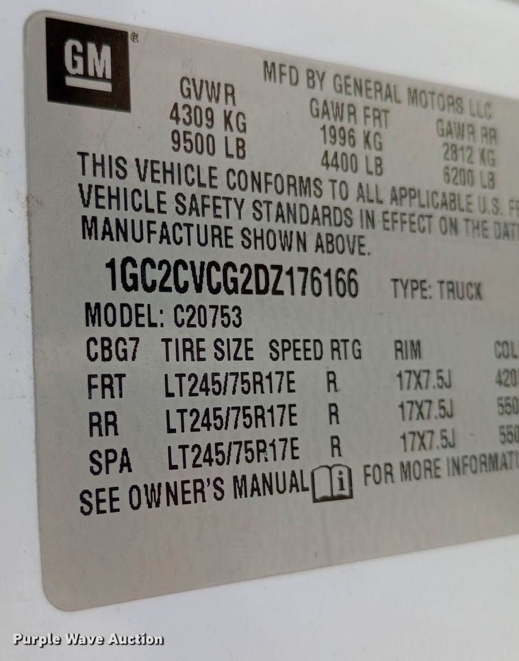 image for item NY9306 2013 Chevrolet Silverado 2500HD Ext. Cab pickup truck