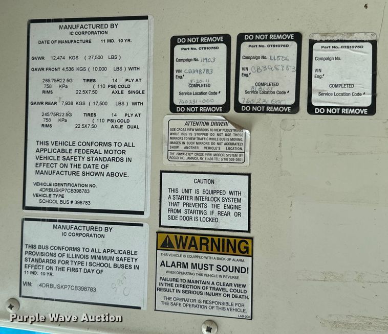 image for item OF9852 2012 International  school bus