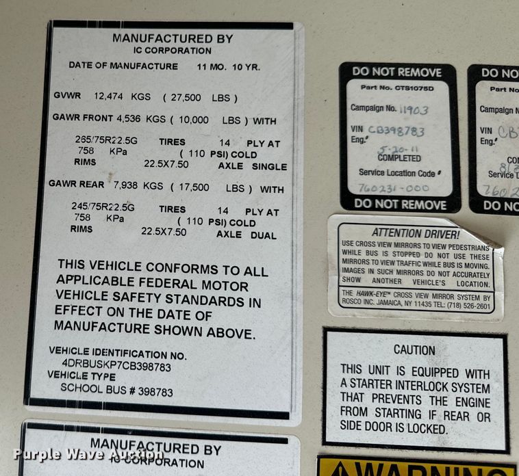 image for item OF9852 2012 International  school bus