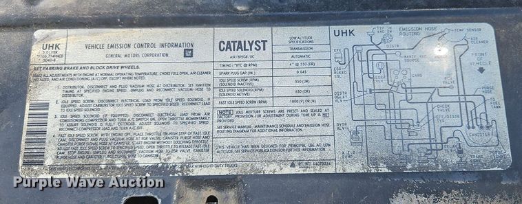 image for item OJ9762 1985 Chevrolet  K10 pickup truck