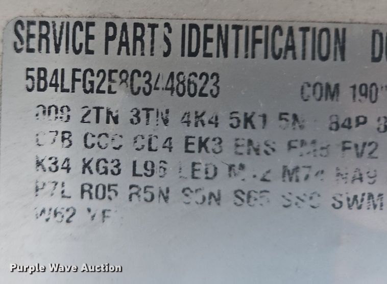 image for item OJ9784 2012 Workhorse W62 delivery truck