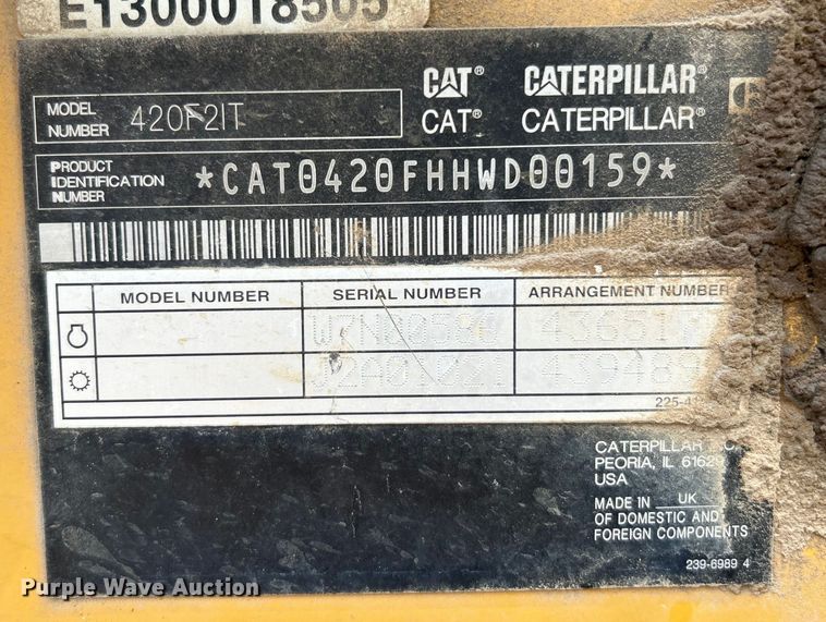 image for item DJ6369 2015 Caterpillar 420F2 IT backhoe