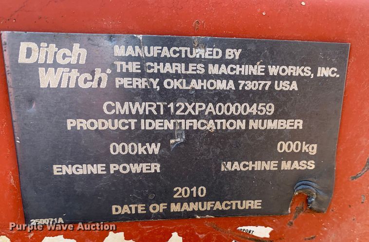 image for item DM1751 2010 Ditch Witch RT12 trencher