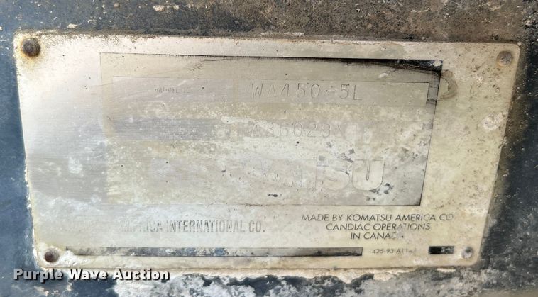 image for item DO6608 2002 Komatsu WA450 wheel loader