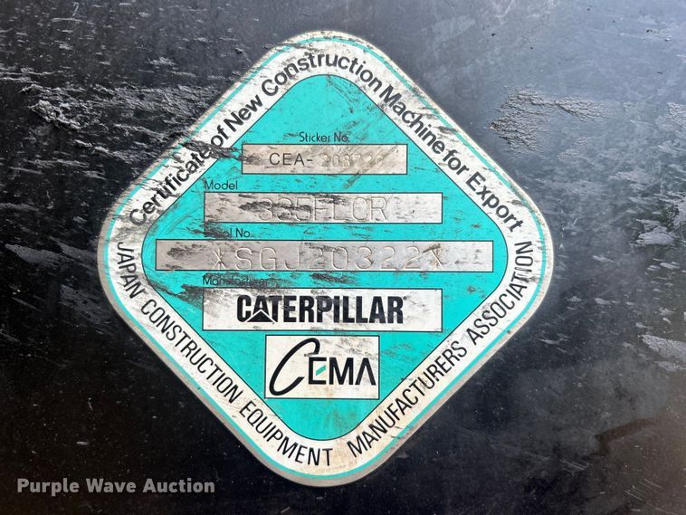 image for item DO6633 2018 Caterpillar 335F L CR excavator