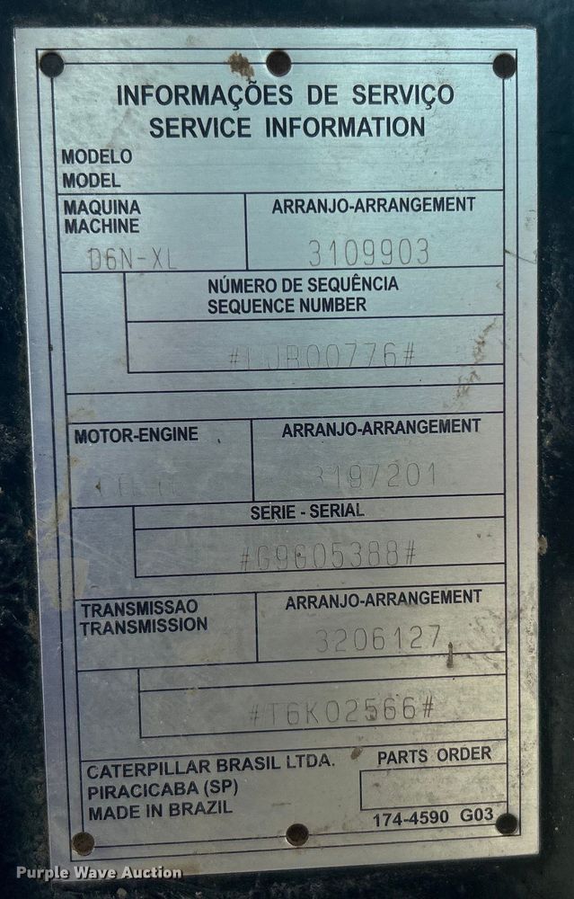 image for item DO6635 2012 Caterpillar D6N XL dozer