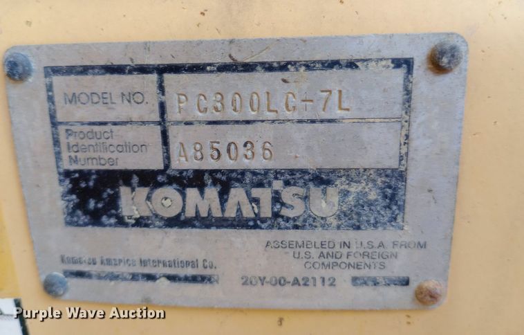 image for item DP1276 2002 Komatsu PC300LC-7 excavator