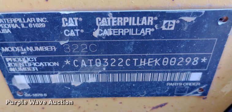 image for item DP1277 2003 Caterpillar 322CL excavator