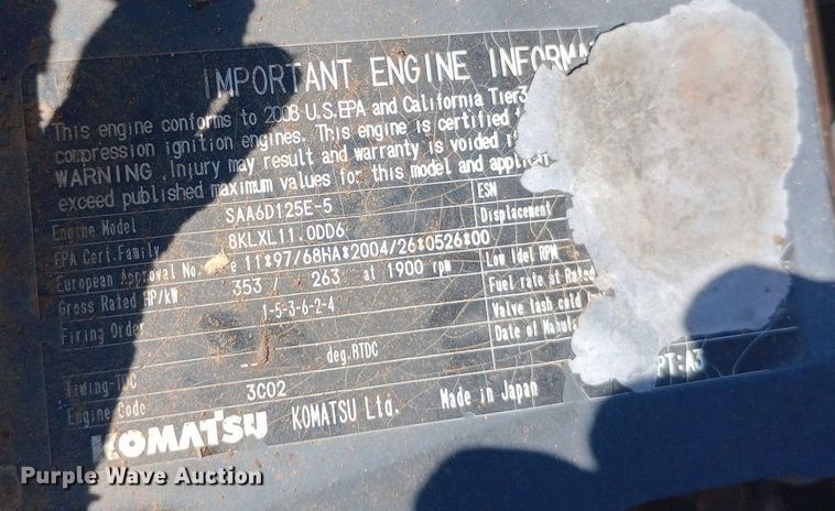 image for item DP1280 2009 Komatsu PC400LC-8 excavator