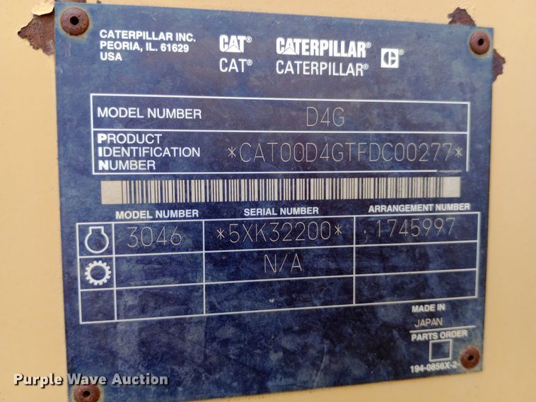 image for item DP1281 2002 Caterpillar D4G dozer