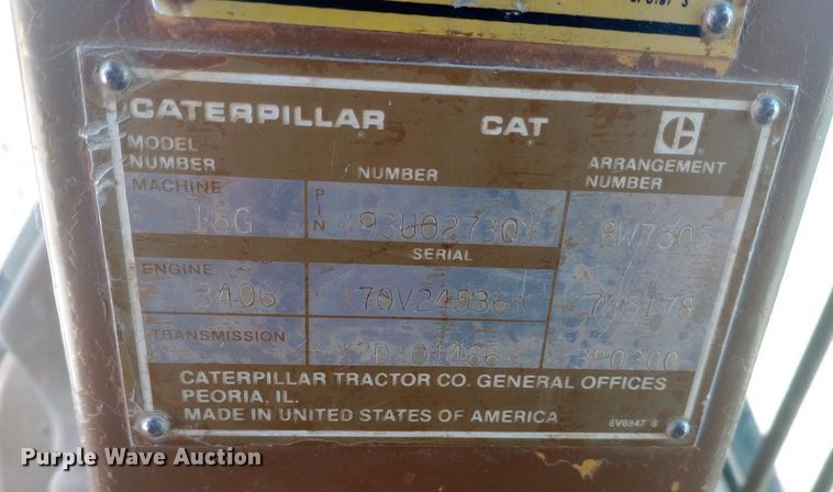 image for item DP1282 1987 Caterpillar 16G motor grader