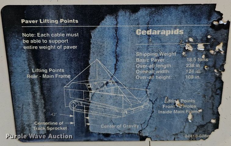 image for item DP6585 Terex Cedar Rapids CR562 paver