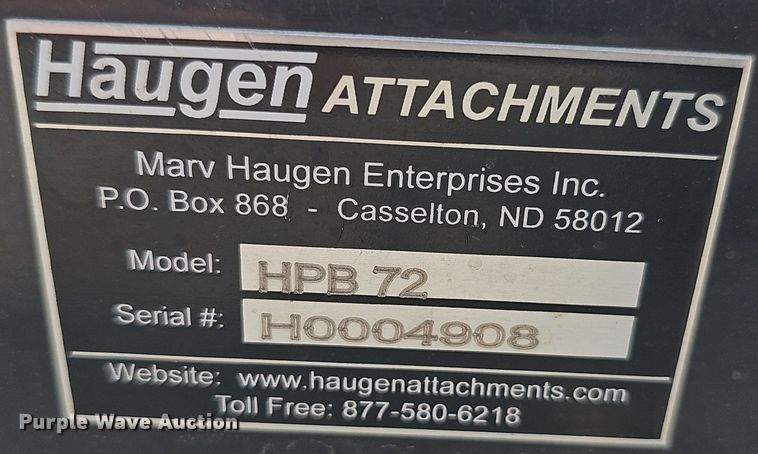 image for item DP6610 Haugen HPB72 skid steer sweeper