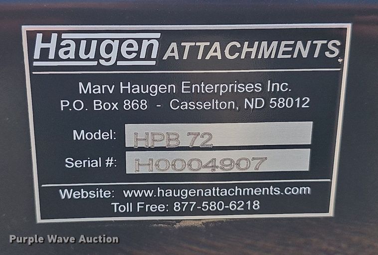 image for item DP6611 Haugen  HPB72 skid steer sweeper