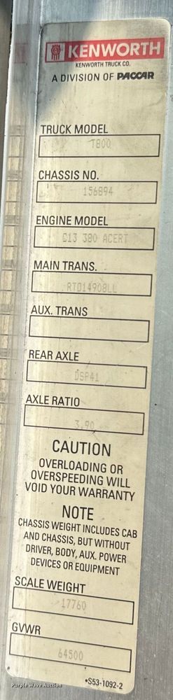 image for item DQ6889 2006 Kenworth T800 dump truck