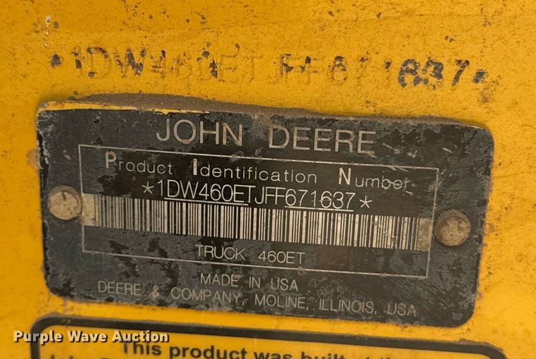 image for item DQ6902 2015 John Deere 460ET haul truck