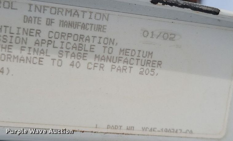 image for item DR4315 2002 Sterling SC8000 street sweeper truck