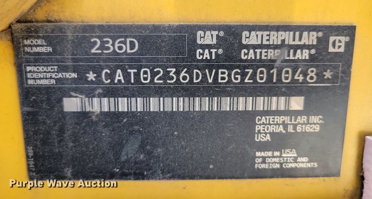 image for item DR4366 2014 Caterpillar 236D skid steer loader