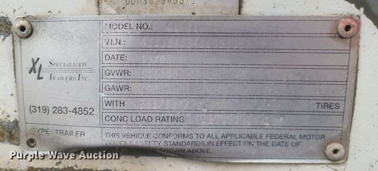 image for item DR4902 2006 XL 110CHDG lowboy equipment trailer