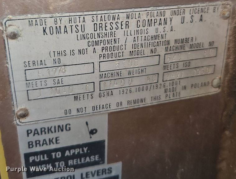 image for item DR8724 1994 Dresser 520CH wheel loader