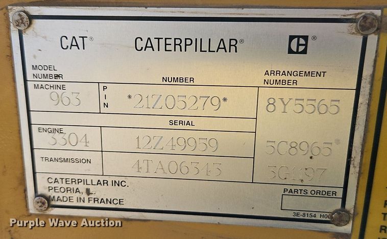 image for item DR8735 1994 Caterpillar  963 track loader