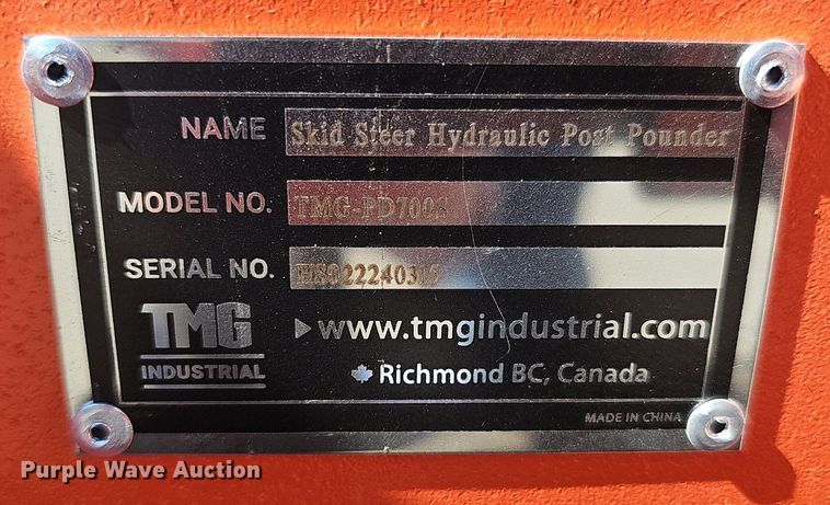 image for item DS4672 2024 TMG Industrial TMG-PD700S skid steer post driver