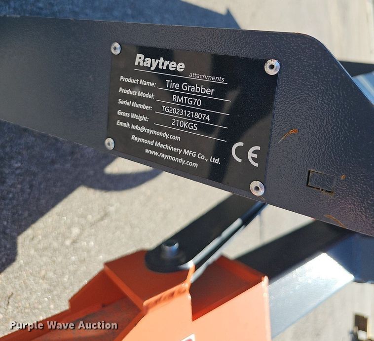 image for item DS4673 2023 Raytree Attachments RMTG70 skid steer tire grabber
