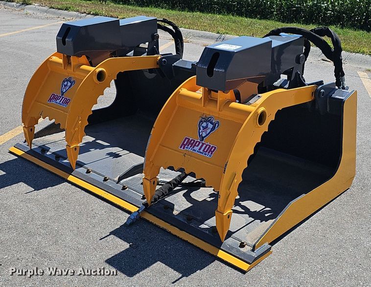 image for item DS4676 2023 Raptor Attachments SS-GRB-72-BO skid steer grapple bucket