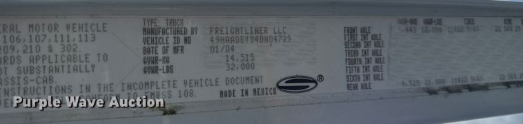 image for item DV5779 2004 Sterling  SC8000 street sweeper truck