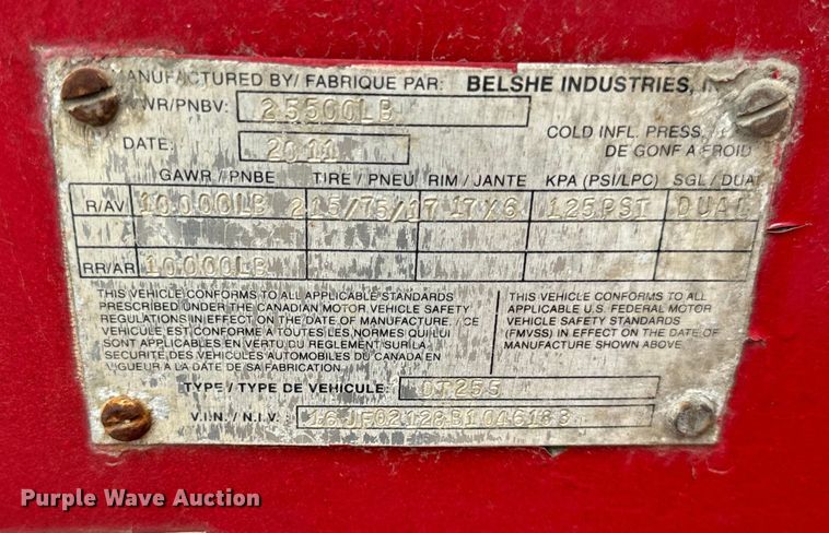 image for item DV5812 2011 Belshe  DT255 grout trailer 