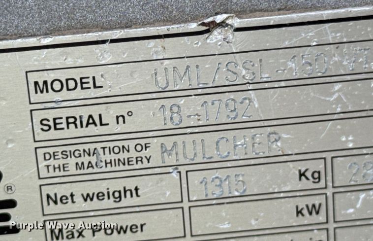 image for item DX0970 2019 FAE UML/SSL-150VT skid steer mulcher