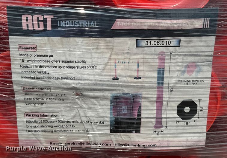 image for item DX0977 (100) AGT Industrial T-Top traffic bollards