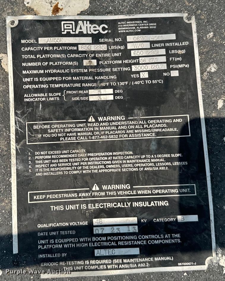 image for item DX3486 2014 International DuraStar 4300 bucket truck