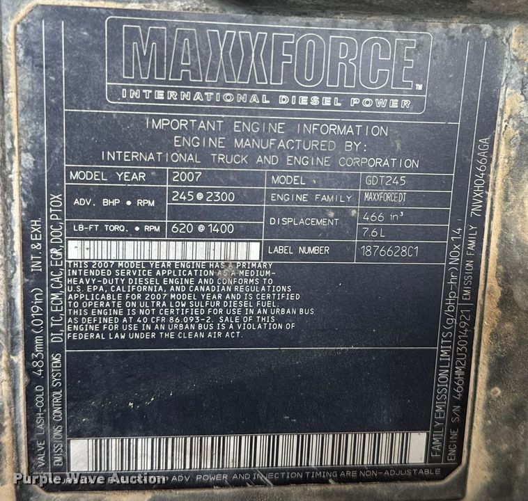 image for item DX3491 2008 International DuraStar 4300 bucket truck