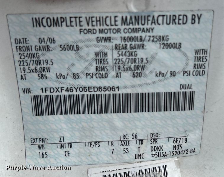 image for item EG0809 2006 Ford F450 Super Duty  bucket truck