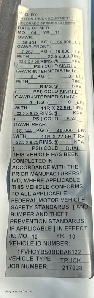 image for item EG0843 2011 Freightliner  Business Class M2 bucket truck