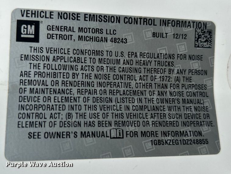 image for item EG0858 2013 Chevrolet  Silverado 3500HD Ext. Cab utility bed pickup truck