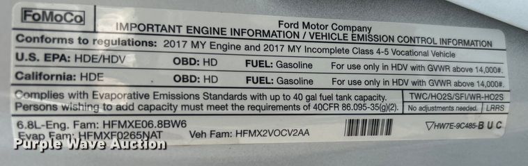 image for item EG0883 2017 Ford F450 Super Duty SuperCab utility / service truck