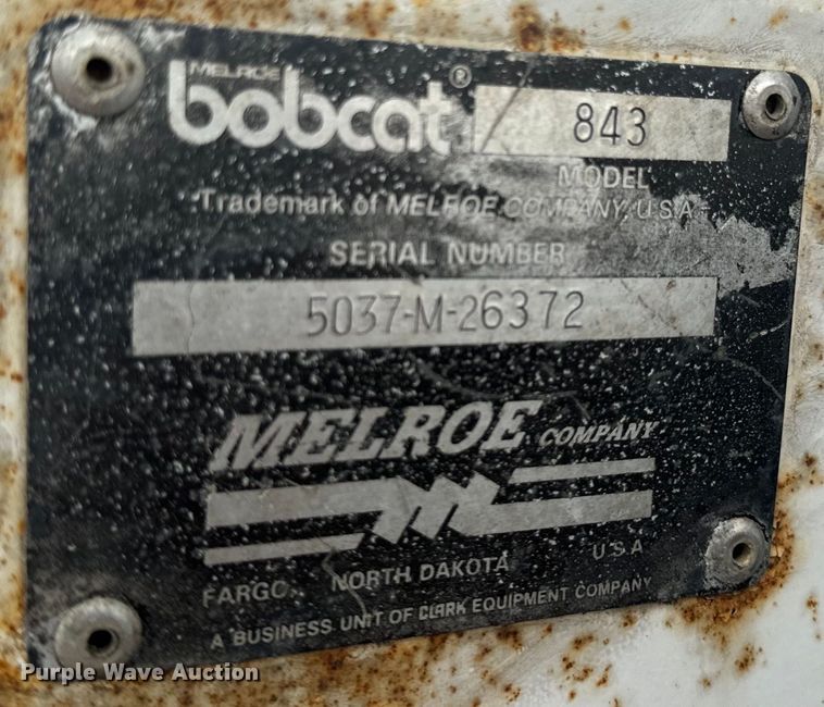 image for item EH4342 1987 Bobcat  843 skid steer loader