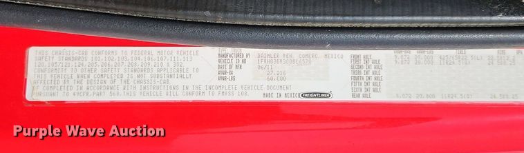 image for item EI3988 2012 Freightliner  114SD dump truck