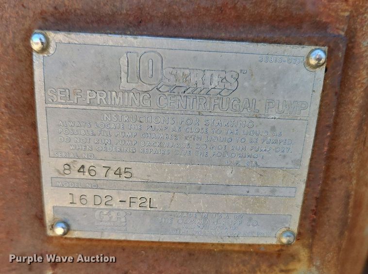 image for item EI8212 Gorman Rupp 16D-F2L pump