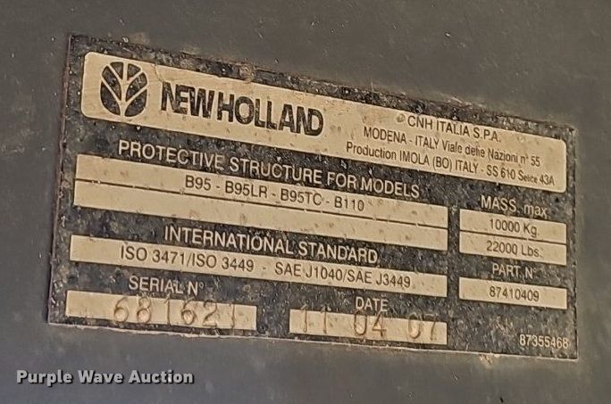 image for item EJ5808 2007 New Holland  B110 backhoe