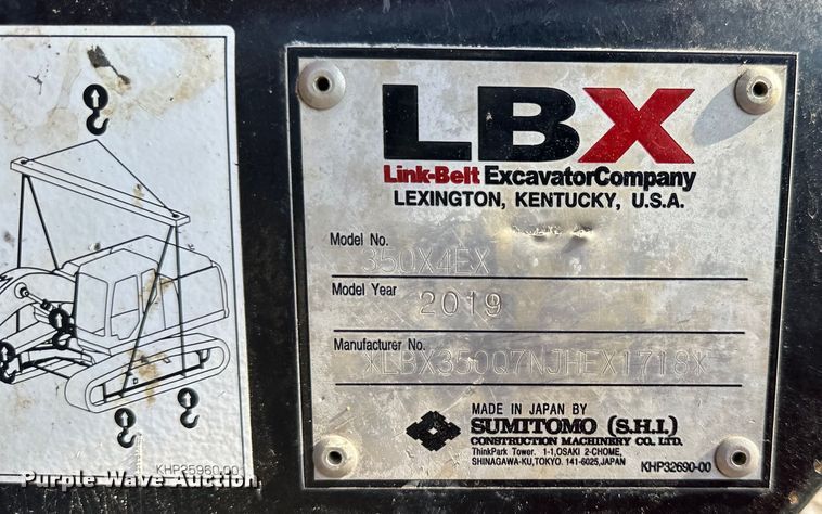 image for item EJ6389 2019 Link-Belt 350X4 excavator
